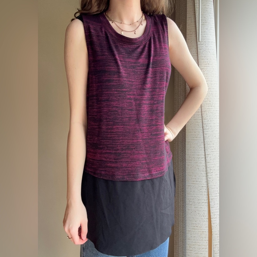 DONATED Red and Black Heathered Tank Top